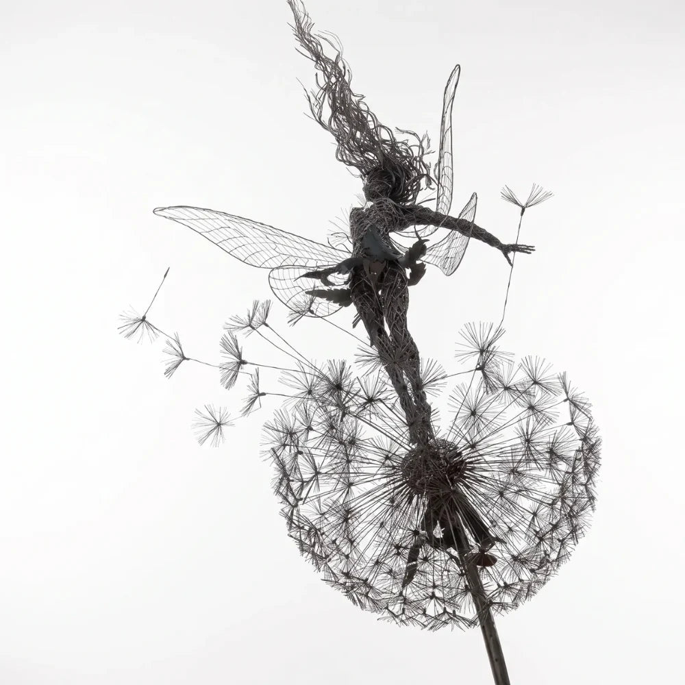 Garden Wind Spinner Wind Powered Metal Dandelion Tool-Free Stake