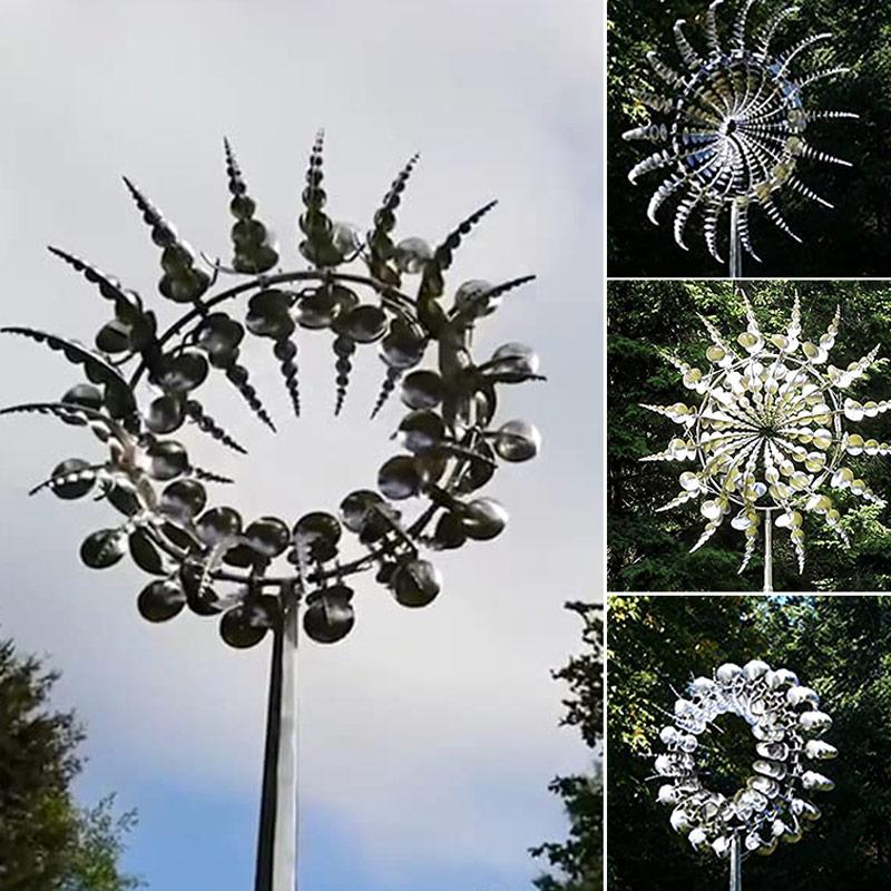 Garden Windmill Durable Metal Kinetic Sculpture
