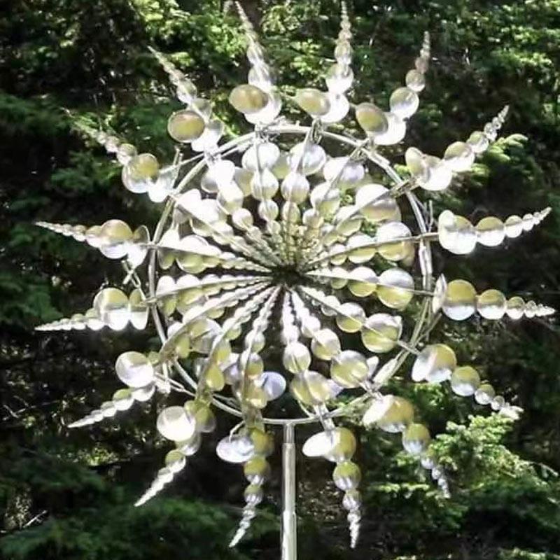 Garden Windmill Durable Metal Kinetic Sculpture