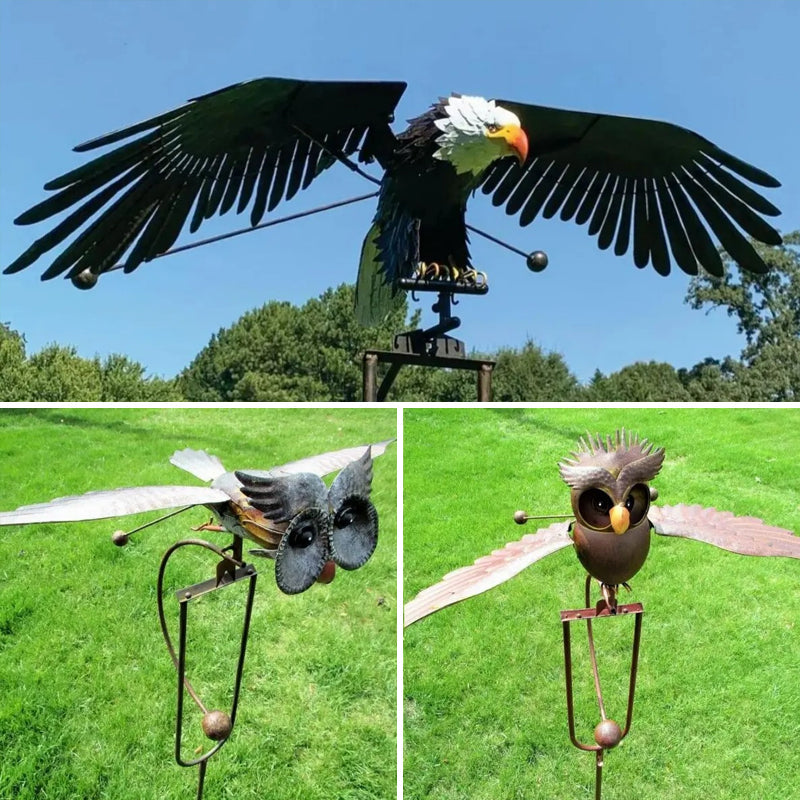 Garden Windmill Metal Smooth Rotation Weather Resistant