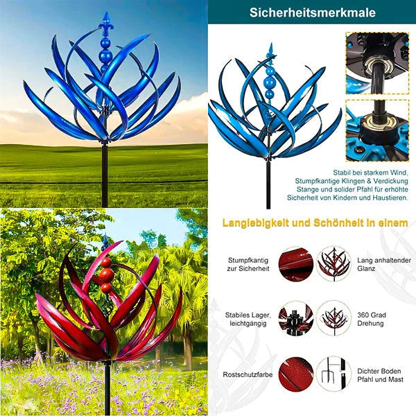 Garden Windmill Rotating Bird Design Weather-Resistant Metal Smooth Rotation