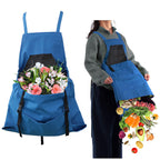 Gardening Apron Waterproof Large Pockets Cross-Back Straps