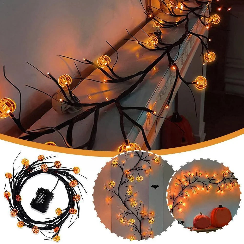 Garland Lights Battery-Powered LED Pumpkins & Bats