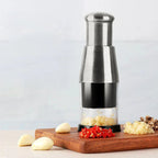 Garlic Chopper Enclosed Chamber Adjustable Texture Stainless Steel Blades