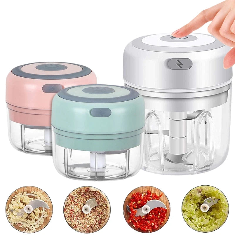 Garlic Chopper Stainless Steel Blade USB Rechargeable