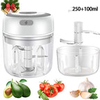 Garlic Chopper Stainless Steel Blade USB Rechargeable