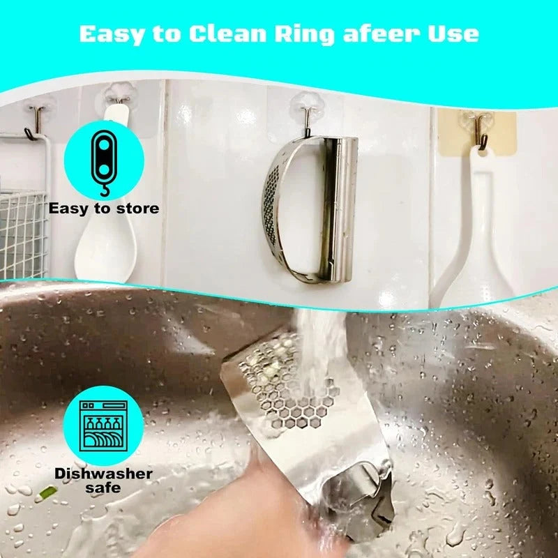 Garlic Press Curved Rocker Dishwasher Safe Built-In Bottle Opener