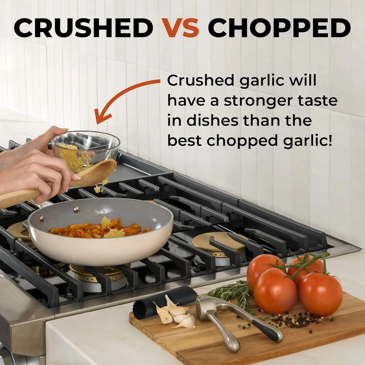 Garlic Press One-Handed For Unpeeled Cloves Dishwasher Safe