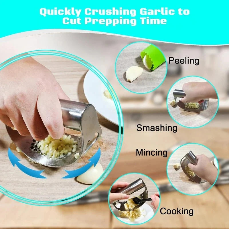 Garlic Press Rocker Curved Stainless Steel Dishwasher Safe
