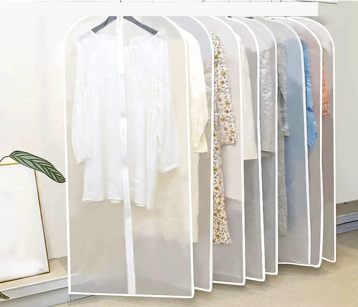 Garment Bag Clear Breathable Full-Length Zipper Pack of 5