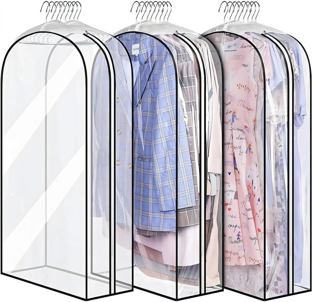 Garment Bag Clear Front Gusseted Waterproof PEVA