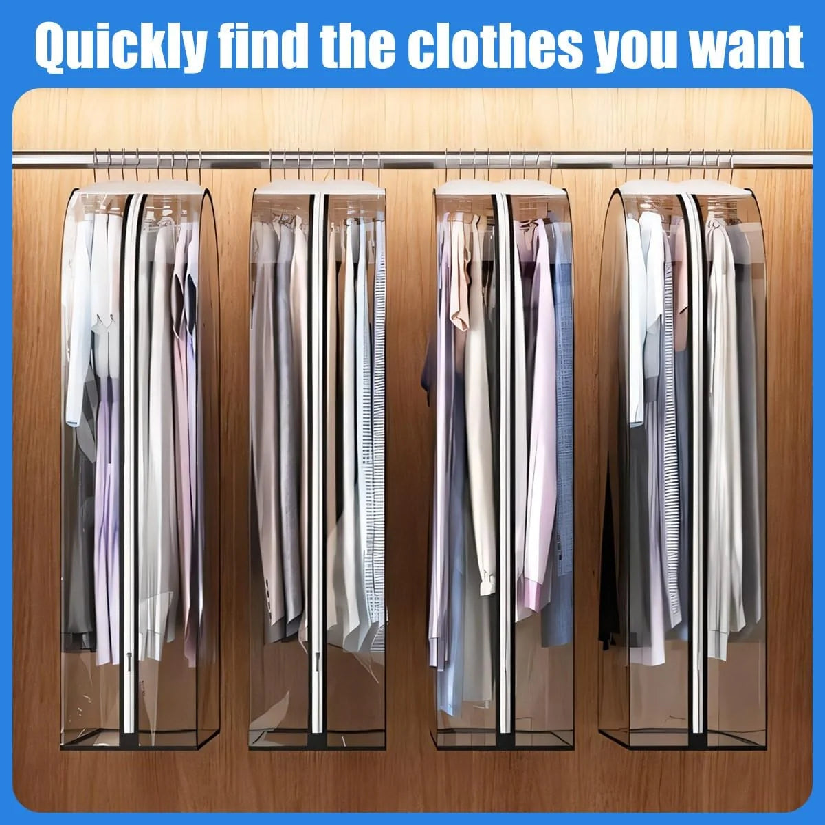 Garment Bag Clear Front Gusseted Waterproof PEVA