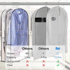 Garment Bag Clear Front Gusseted Waterproof PEVA