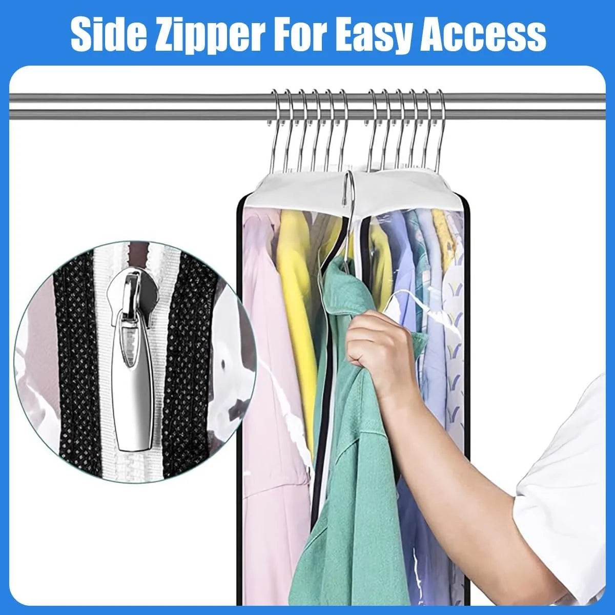 Garment Bag Clear Front Gusseted Waterproof PEVA