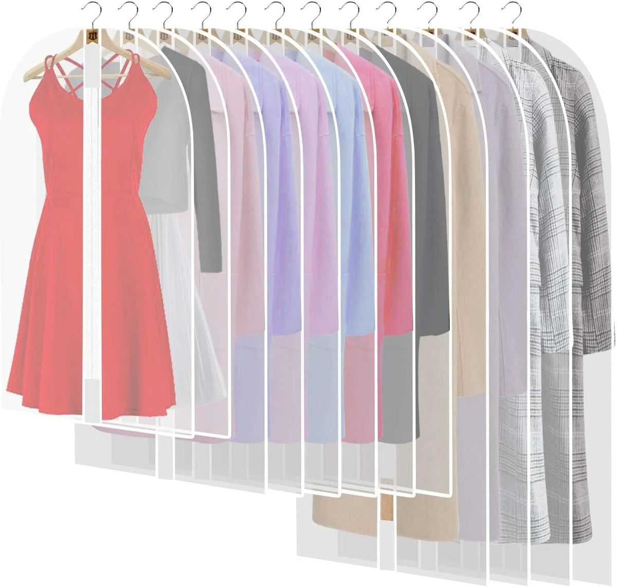 Garment Bag Extra-Long Breathable PVC Full-Length Zipper