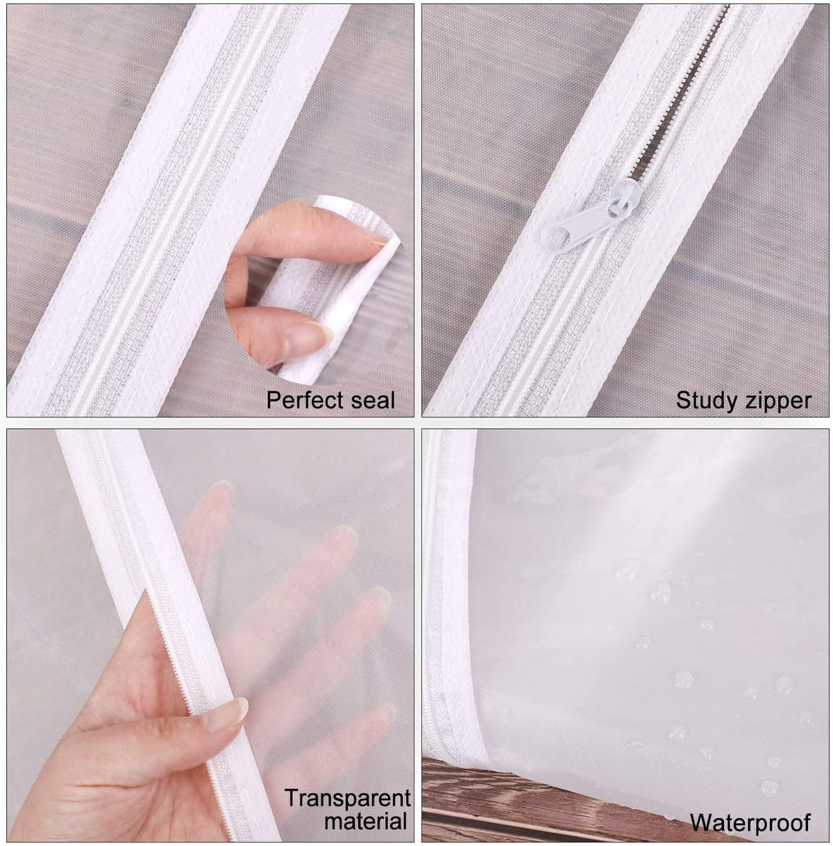 Garment Bag Extra-Long Breathable PVC Full-Length Zipper