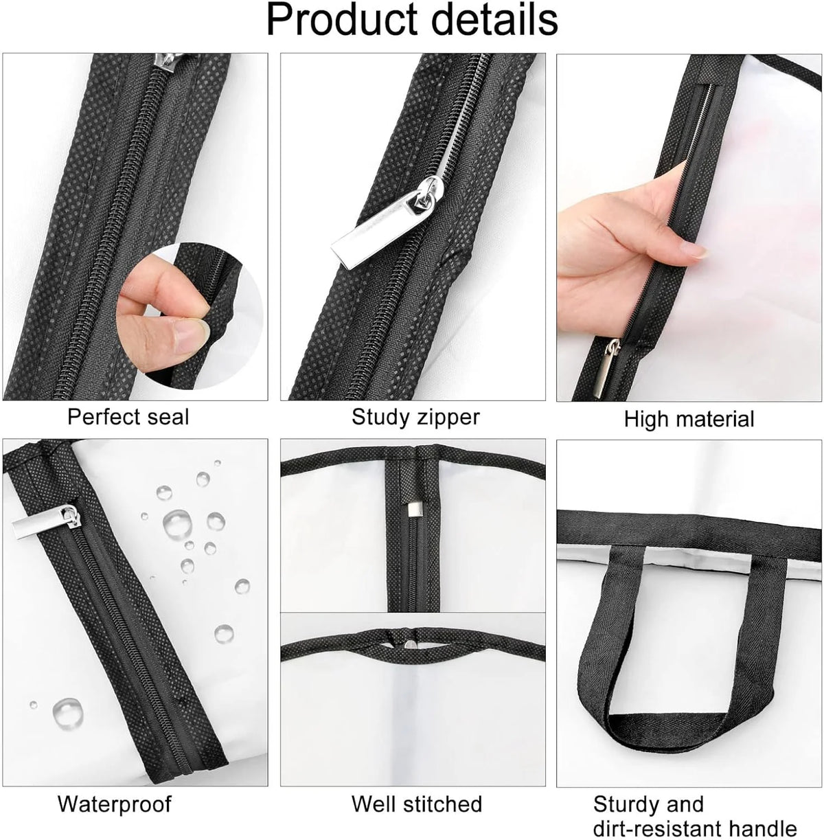 Garment Bag Extra-Long Breathable PVC Full-Length Zipper
