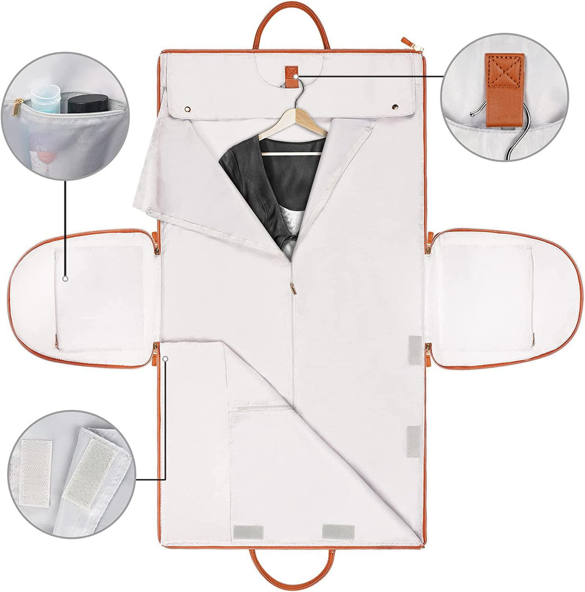 Garment Bag Wrinkle-Free Foldable PU Leather