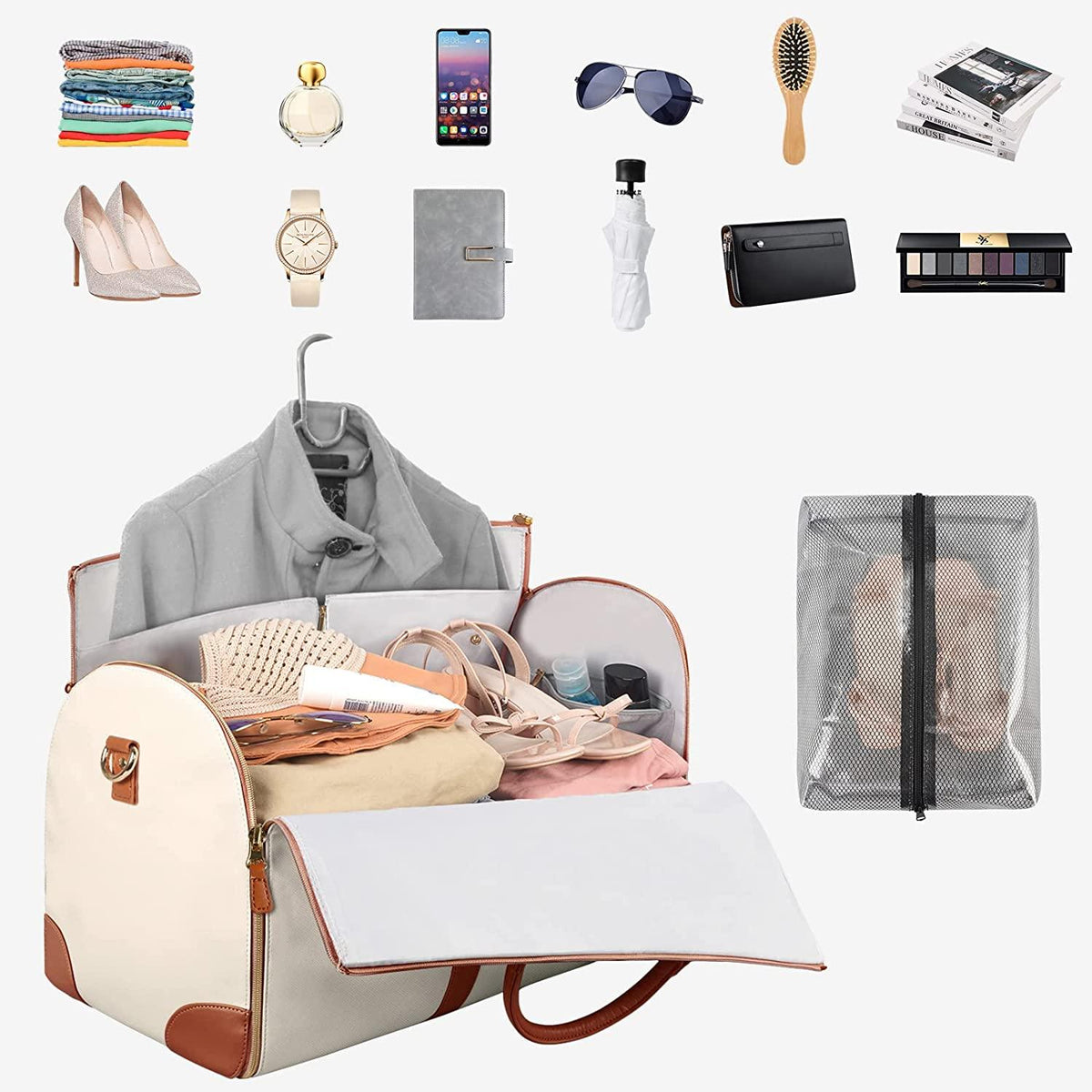 Garment Bag Wrinkle-Free Foldable PU Leather
