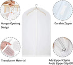 Garment Bags Clear Waterproof Full-Length Zipper 12-Pack