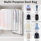 Garment Bags Waterproof & Breathable Clear 12-Pack