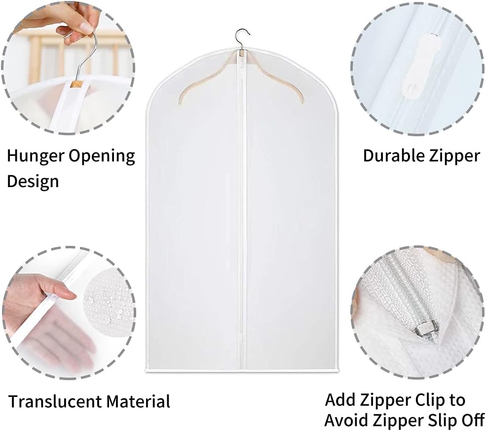Garment Bags Waterproof & Breathable Clear 12-Pack