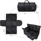 Garment Duffel Opens Flat Waterproof PU Leather Shoe Pocket
