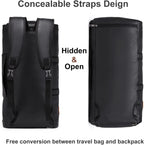 Garment Duffel Opens Flat Waterproof PU Leather Shoe Pocket