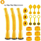 Gas Can Spout Kit Corrugated Nozzle & Spill-Proof Gaskets