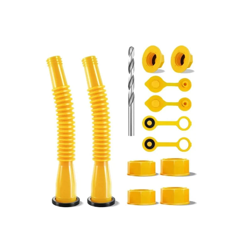 Gas Can Spout Kit Corrugated Nozzle & Spill-Proof Gaskets