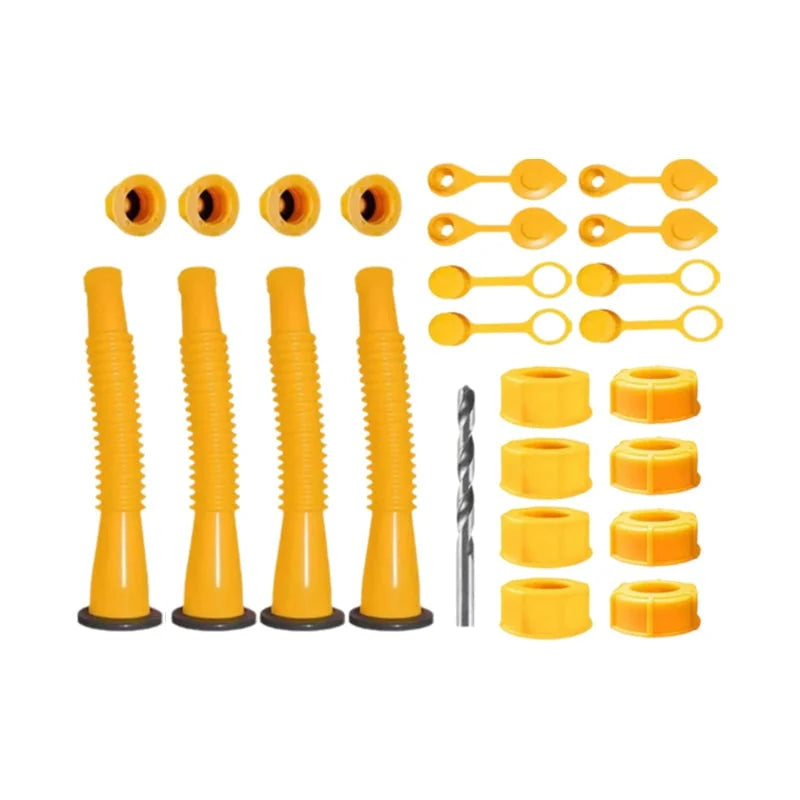 Gas Can Spout Kit Corrugated Nozzle & Spill-Proof Gaskets