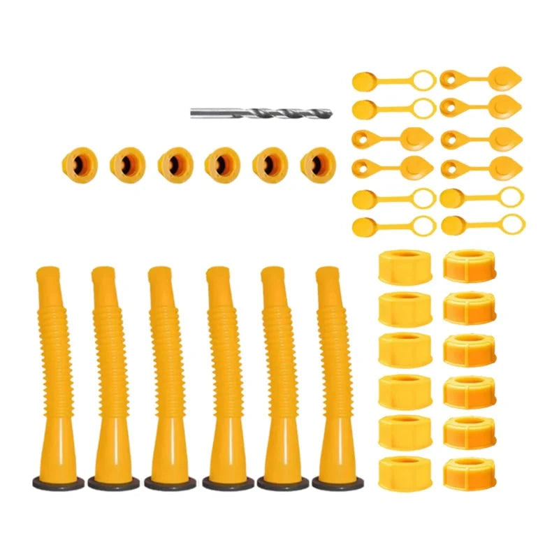 Gas Can Spout Kit Corrugated Nozzle & Spill-Proof Gaskets