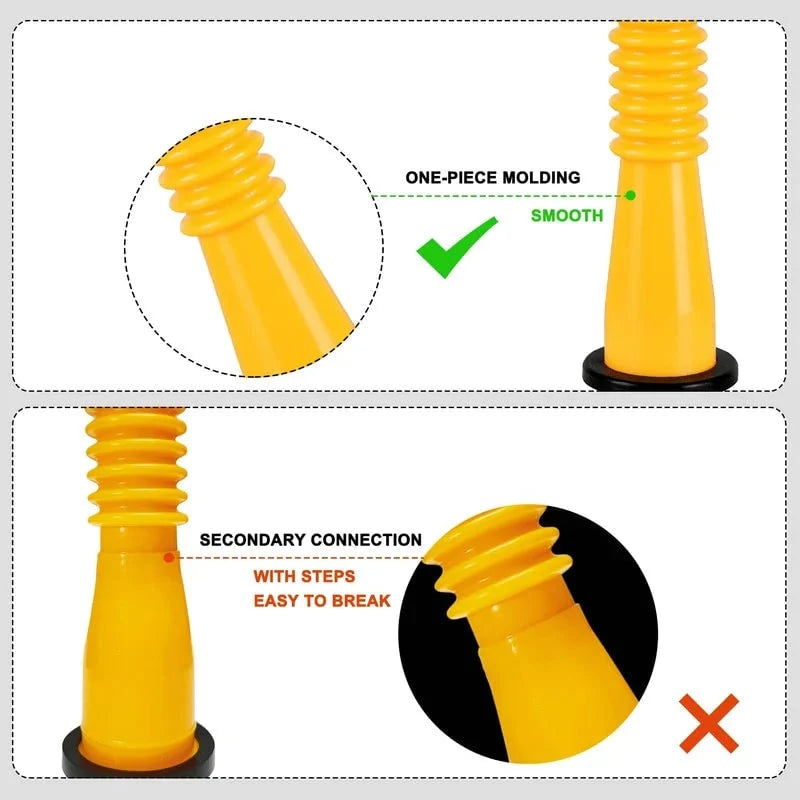 Gas Can Spout Kit Corrugated Nozzle & Spill-Proof Gaskets