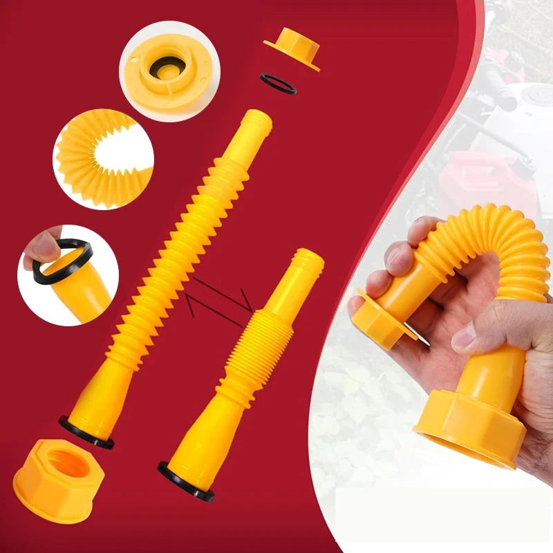 Gas Can Spout Kit Corrugated Nozzle & Spill-Proof Gaskets