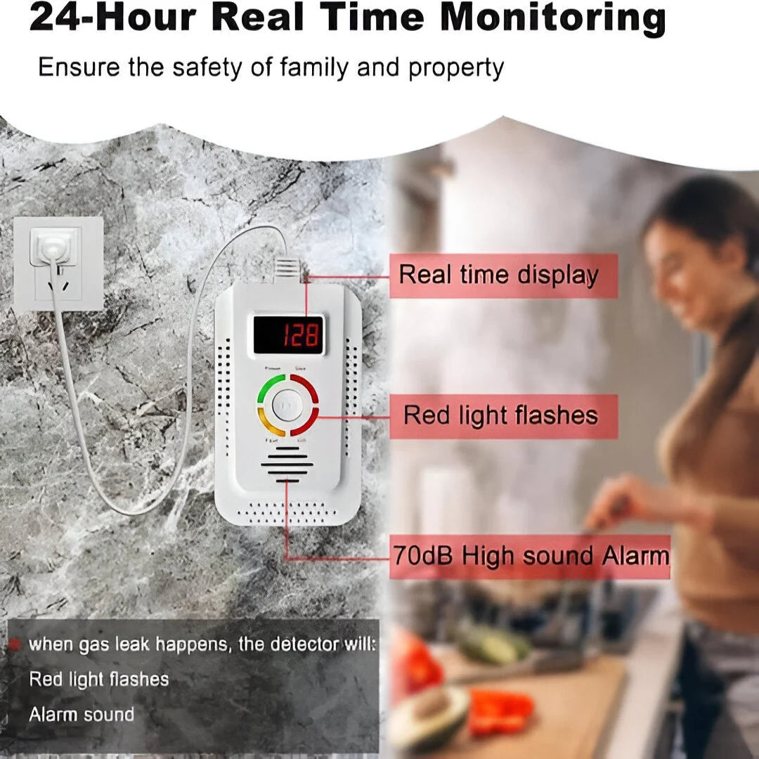 Gas & Carbon Monoxide Detector Plug-In Multi-Gas Battery Backup