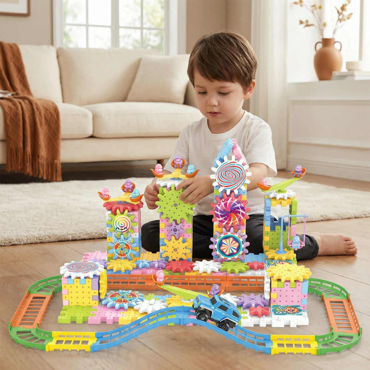 Gear Building Set Rotating Gears Up To 203 Pieces