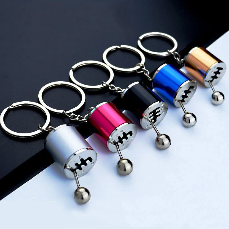 Gear Shift Keychain Authentic 6-Speed Zinc Alloy
