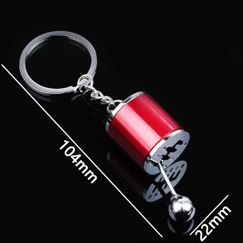 Gear Shift Keychain Authentic 6-Speed Zinc Alloy
