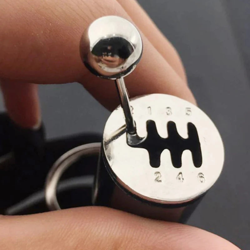 Gear Shift Keychain Authentic 6-Speed Zinc Alloy