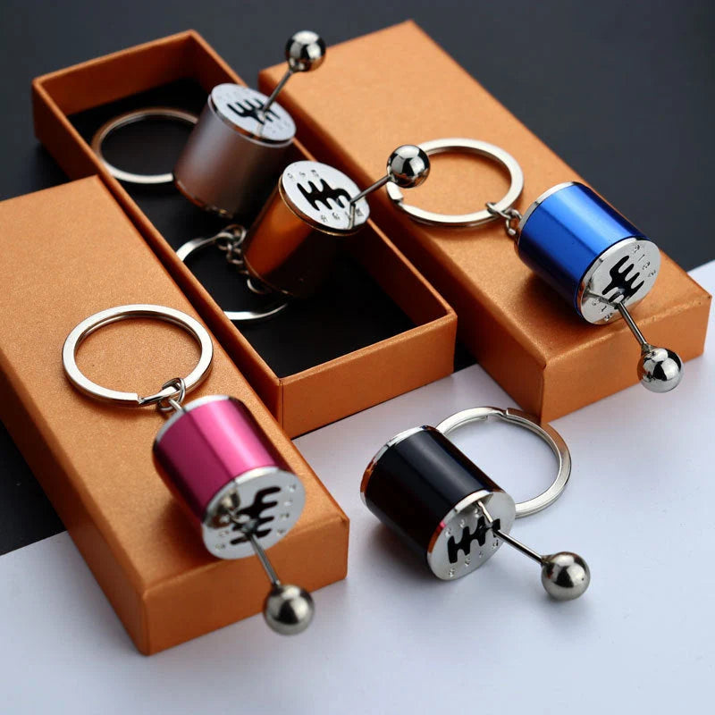 Gear Shift Keychain Authentic 6-Speed Zinc Alloy