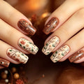 Gel Nail Art Set Floral Designs 24-Piece Long-Lasting