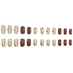 Gel Nail Art Set Floral Designs 24-Piece Long-Lasting