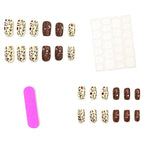 Gel Nail Art Set Floral Designs 24-Piece Long-Lasting