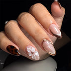 Gel Nail Art Set Floral & Metallic Long-Lasting Shine