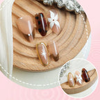 Gel Nail Art Set Floral & Metallic Long-Lasting Shine