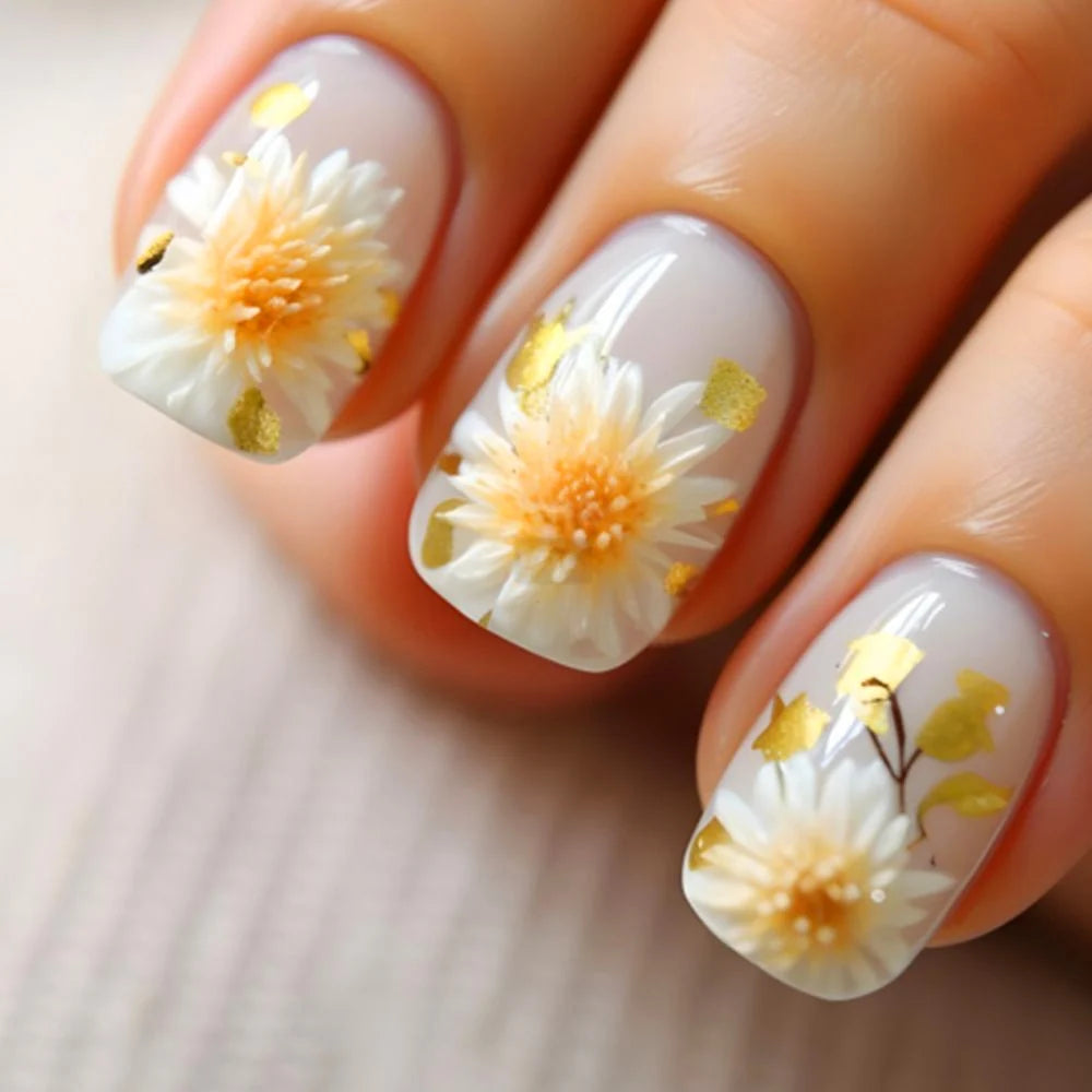Gel Nail Enhancements Floral Art & Long-Lasting Wear