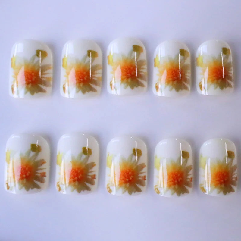 Gel Nail Enhancements Floral Art & Long-Lasting Wear
