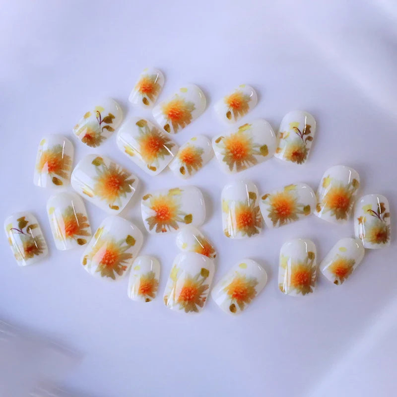 Gel Nail Enhancements Floral Art & Long-Lasting Wear