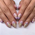Gel Nail Enhancements Floral Design & Glossy Finish