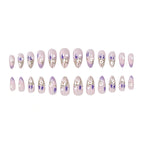 Gel Nail Enhancements Floral Design & Glossy Finish